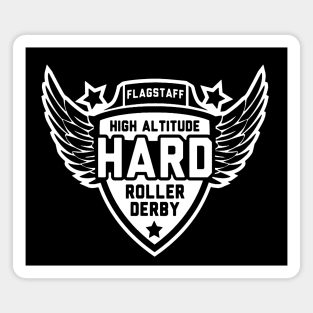 High Altitude Roller Derby White Logo Magnet